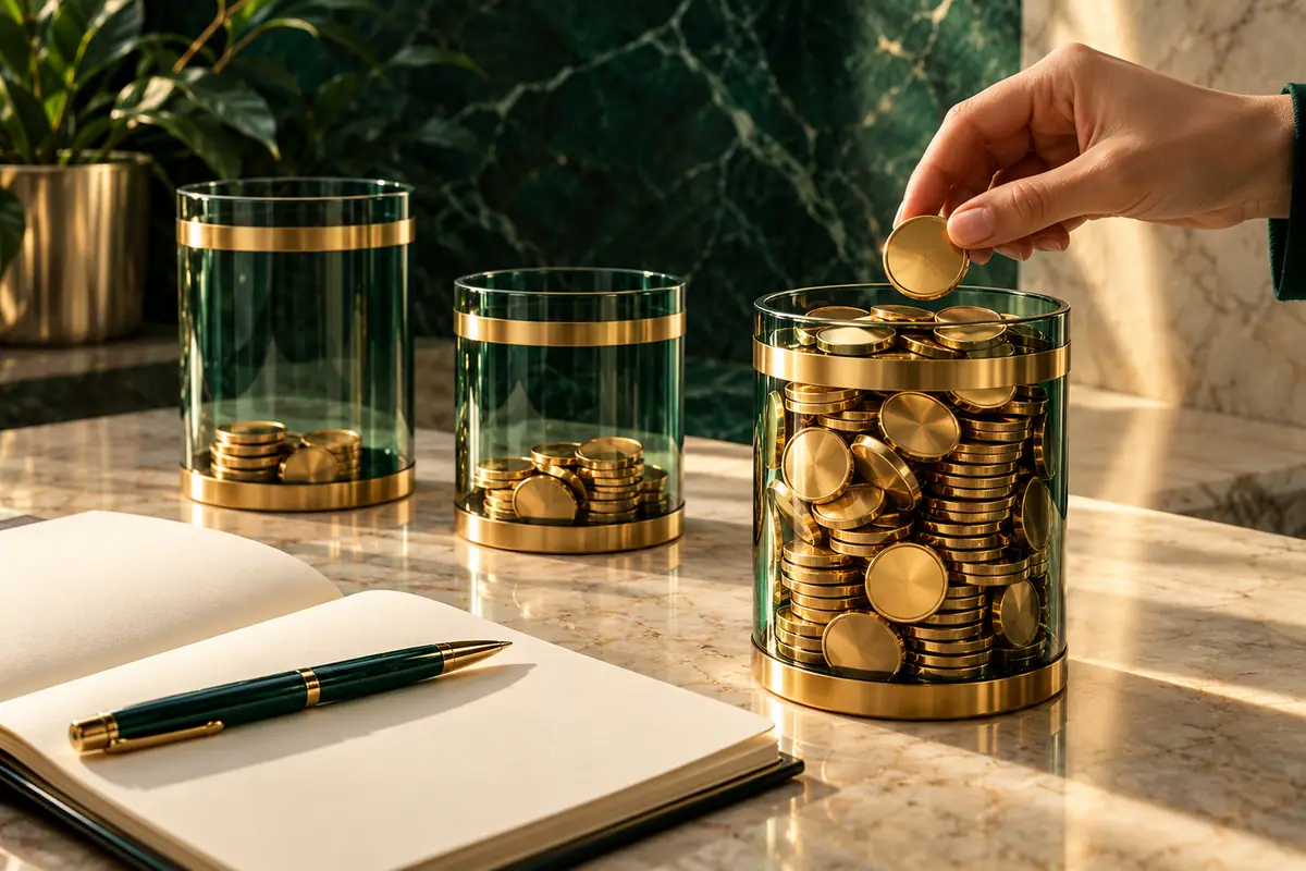 Glass jars filling with gold coins as a hand drops one in, tracking TFSA, RRSP and FHSA contribution room before you contribute